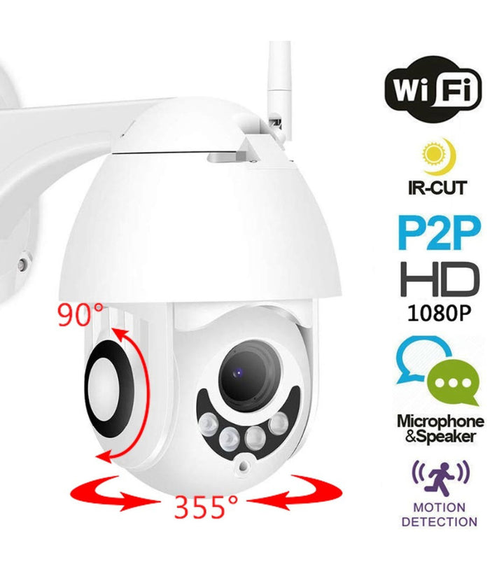 Telecamera Ip Camera Full Hd 1080p Wireless Motorizzata Wifi Internet Da Esterno         
