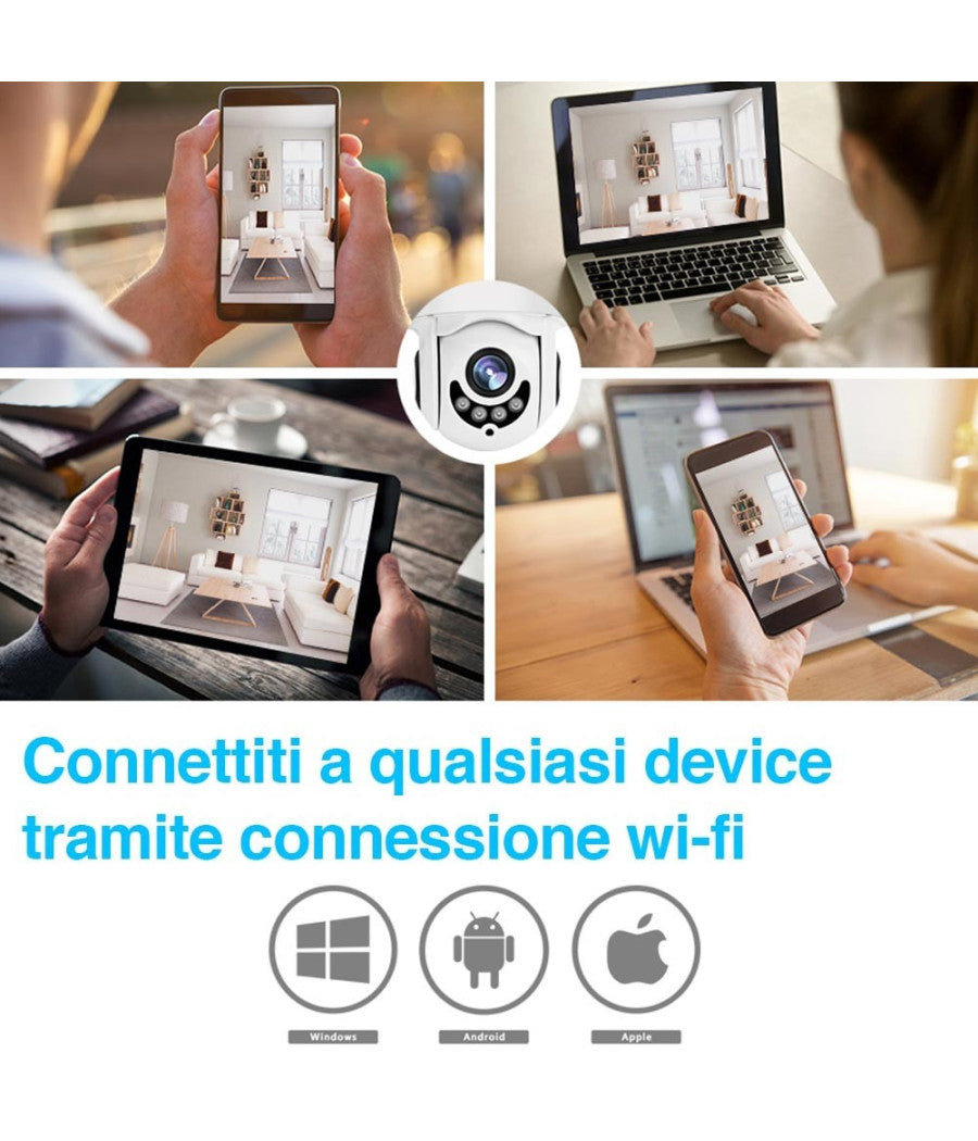 Telecamera Ip Camera Full Hd 1080p Wireless Motorizzata Wifi Internet Da Esterno         