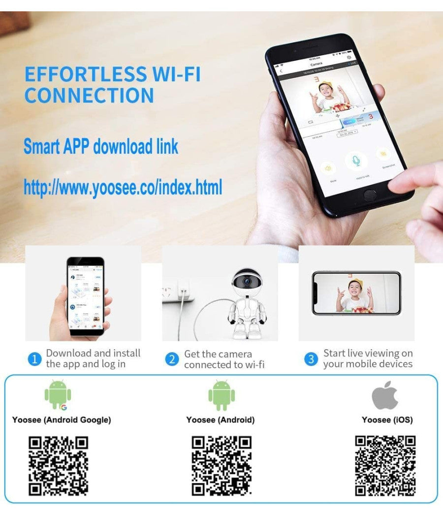 Telecamera Ip Sorveglianza Robot Q-s39 5.0 Mp Robot Smart Camera 1080p Sicurezza         