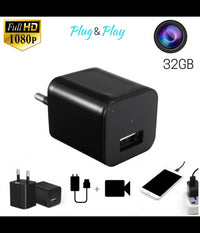 Telecamera Nascosta Spycam Caricatore Batteria Smartphone Adattatore Usb 32gb Hd         