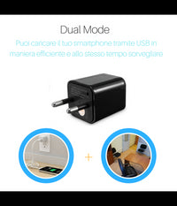 Telecamera Nascosta Spycam Caricatore Batteria Smartphone Adattatore Usb 32gb Hd         