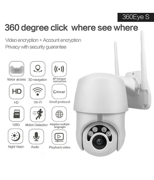 Telecamera Ptz 1080p Full Hd Esterna Ip Camera Motorizzata Ir Wifi Webcam         