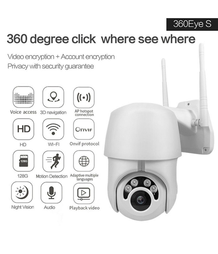 Telecamera Ptz 1080p Full Hd Esterna Ip Camera Motorizzata Ir Wifi Webcam         