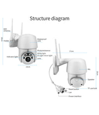 Telecamera Ptz 1080p Full Hd Esterna Ip Camera Motorizzata Ir Wifi Webcam         