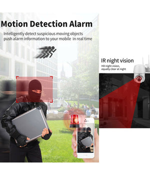 Telecamera Ptz 1080p Full Hd Esterna Ip Camera Motorizzata Ir Wifi Webcam         