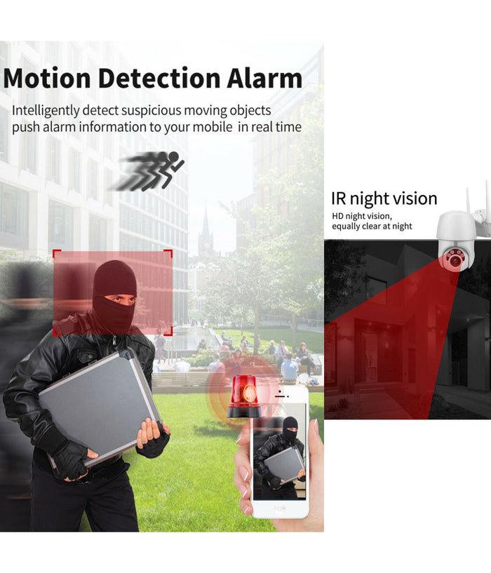 Telecamera Ptz 1080p Full Hd Esterna Ip Camera Motorizzata Ir Wifi Webcam         