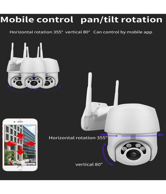 Telecamera Ptz 1080p Full Hd Esterna Ip Camera Motorizzata Ir Wifi Webcam         