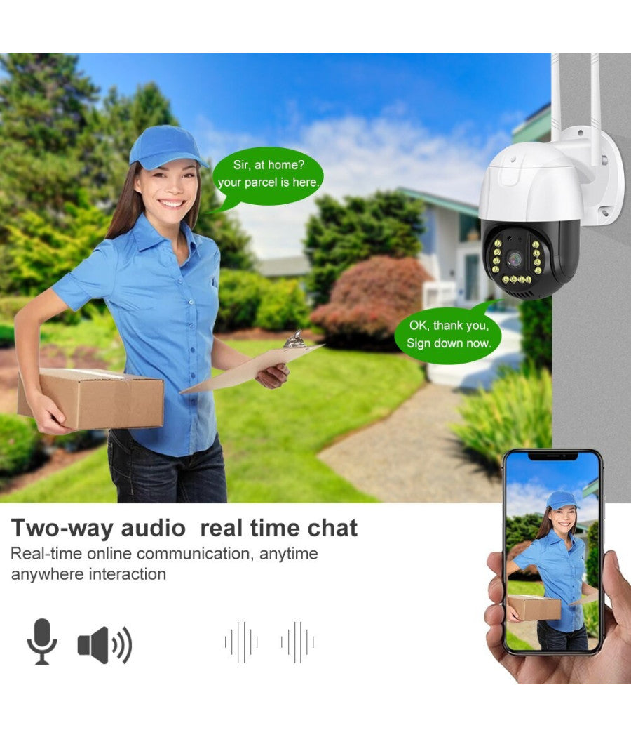 Telecamera Ptz Panoramica Smart Ip 1080p Q-s902 Wifi 2k Hd Sorveglianza Sicurezza         