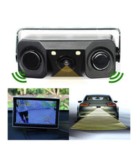 Telecamera Retromarcia Con Sensore Di Parcheggio 2 Led Angolo 170° Notturna         