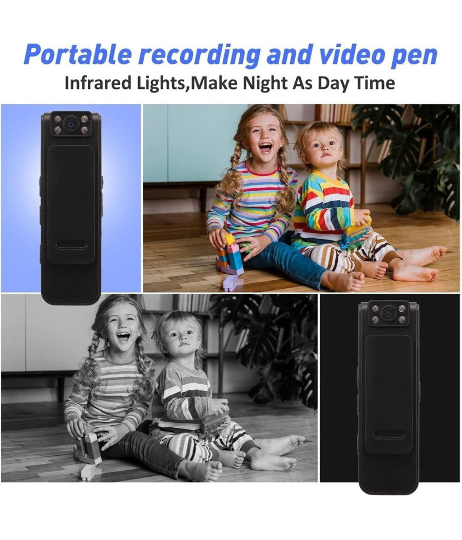 Telecamera Spia Microcamera Infrarossi Bodycam Visione Notturna Registratore         