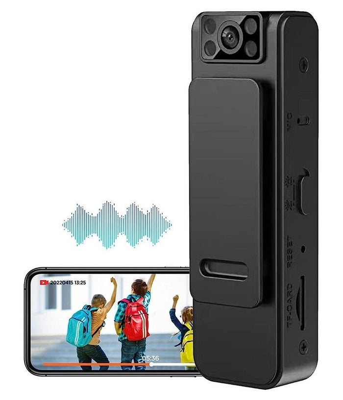 Telecamera Spia Microcamera Infrarossi Bodycam Visione Notturna Registratore         