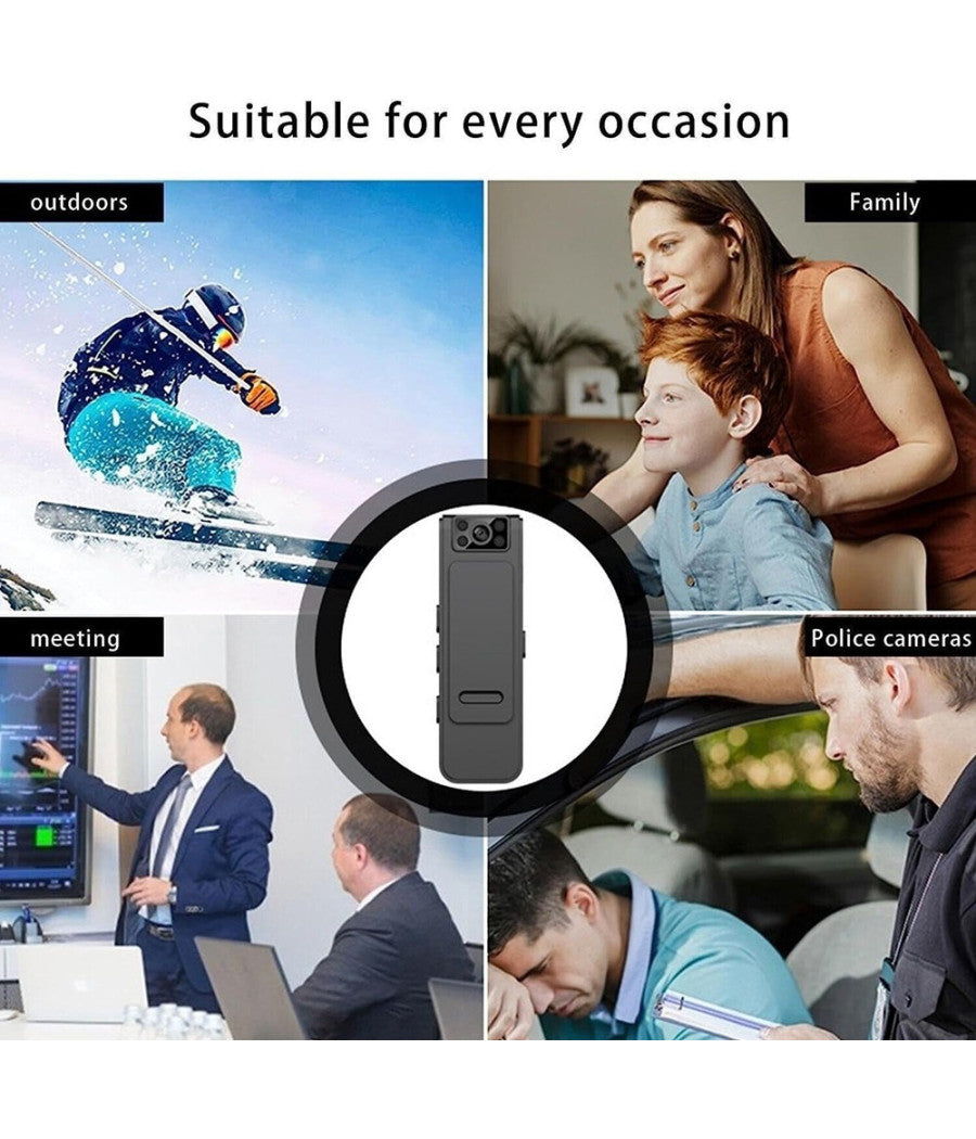 Telecamera Spia Microcamera Infrarossi Bodycam Visione Notturna Registratore         