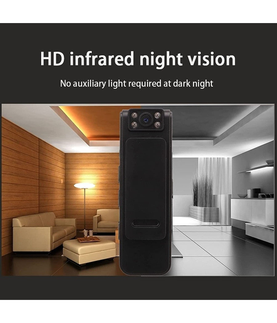 Telecamera Spia Microcamera Infrarossi Bodycam Visione Notturna Registratore         