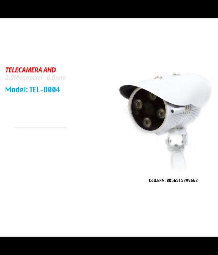 Telecamera Videosorveglianza Interno Esterno Ahd Cvi Tvi Cvbs 6mm Maxtech Tel-d004         