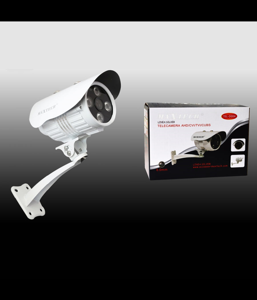 Telecamera Videosorveglianza Interno Esterno Ahd Cvi Tvi Cvbs 6mm Maxtech Tel-d004         
