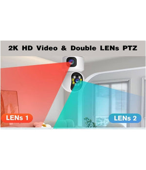 Telecamera Wi-fi Doppia Videocamera Di Sorveglianza Motorizzata 360° Ip44 App         