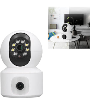 Telecamera Wi-fi Doppia Videocamera Di Sorveglianza Motorizzata 360° Ip44 App         
