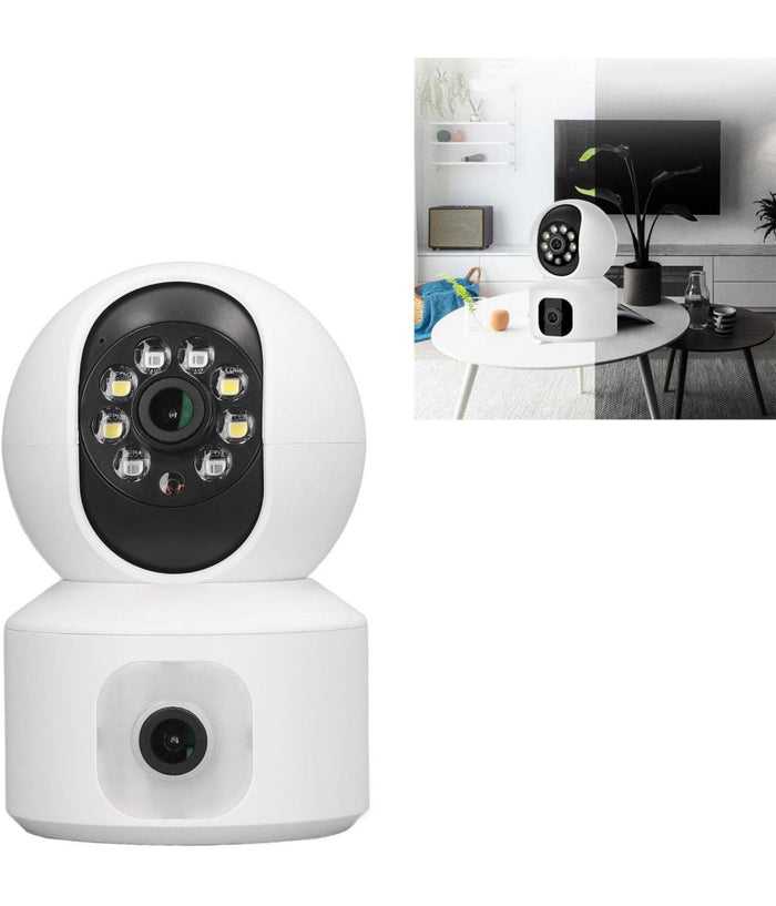 Telecamera Wi-fi Doppia Videocamera Di Sorveglianza Motorizzata 360° Ip44 App         