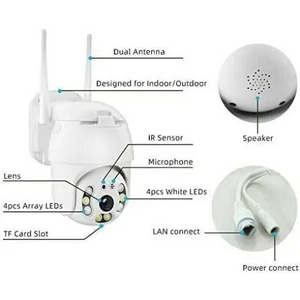 Telecamera Wi-Fi Esterna, Videocamera Di Sorveglianza 1080IP Ptz 360°