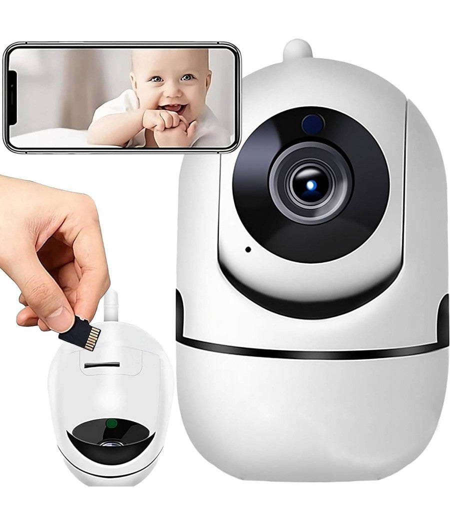 Telecamera Wi-fi Videocamera Di Sorveglianza Rotazione 360° Ip Cam Baby Monitor         
