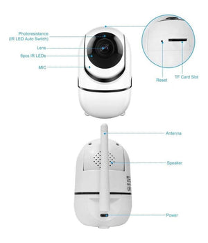 Telecamera Wi-fi Videocamera Di Sorveglianza Rotazione 360° Ip Cam Baby Monitor         