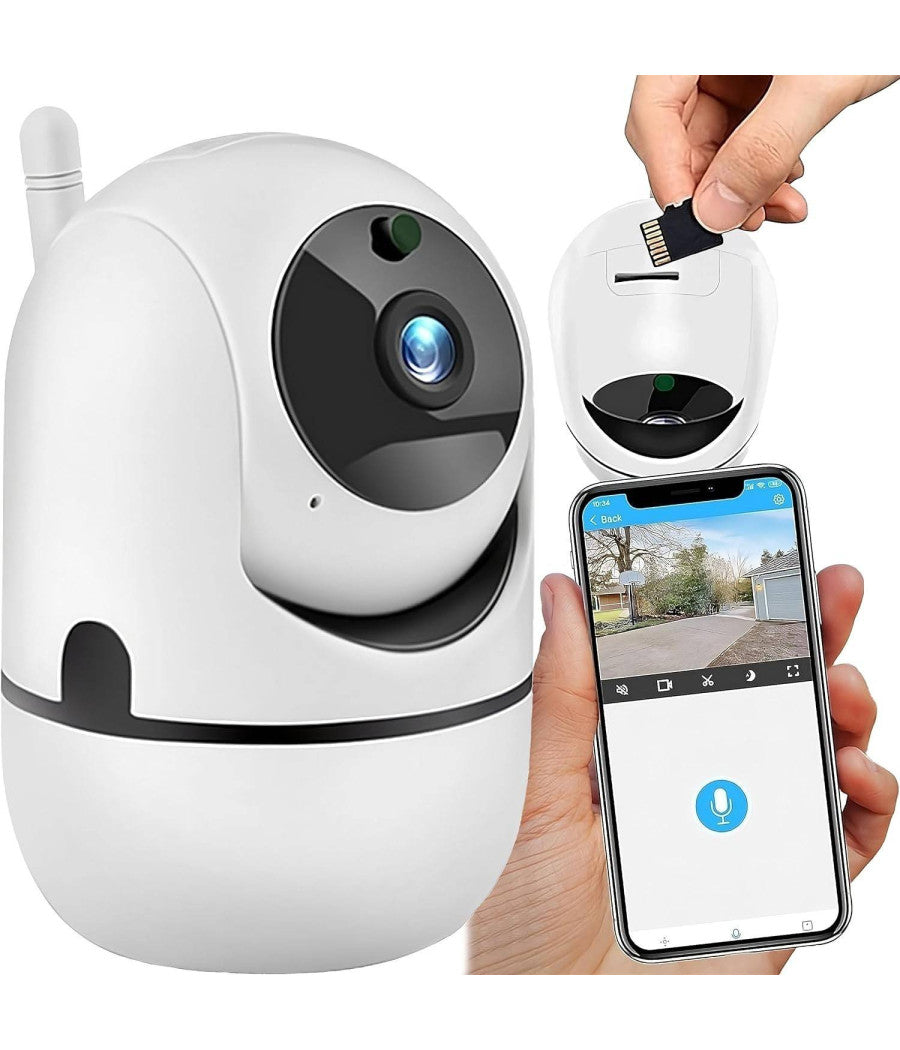 Telecamera Wi-fi Videocamera Di Sorveglianza Rotazione 360° Ip Cam Baby Monitor         
