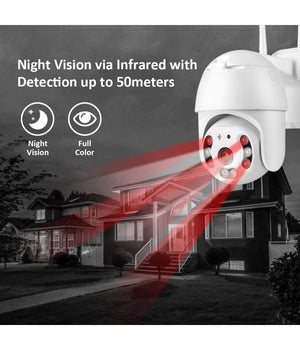 Telecamera Wifi Dome Ptz Ip Camera Sorveglianza 1080p 2mp Audio Bidirezionale         