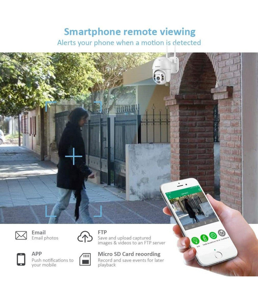 Telecamera Wifi Dome Ptz Ip Camera Sorveglianza 1080p 2mp Audio Bidirezionale         