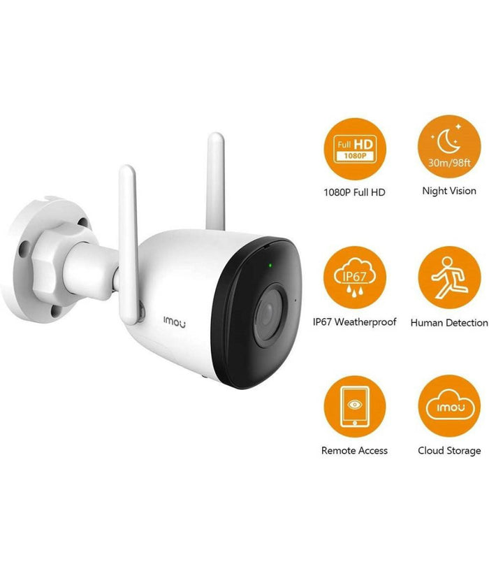 Telecamera Wifi Esterna 1080p Ip67 Visione Notturna 30mt Compatibile Con Alexa         