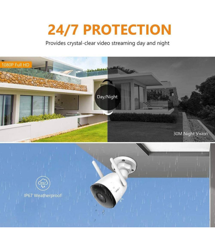 Telecamera Wifi Esterna 1080p Ip67 Visione Notturna 30mt Compatibile Con Alexa         