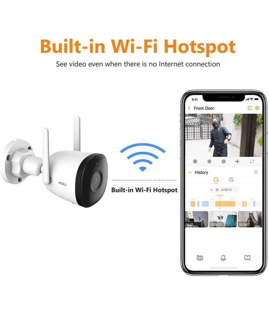 Telecamera Wifi Esterna 1080p Ip67 Visione Notturna 30mt Compatibile Con Alexa         