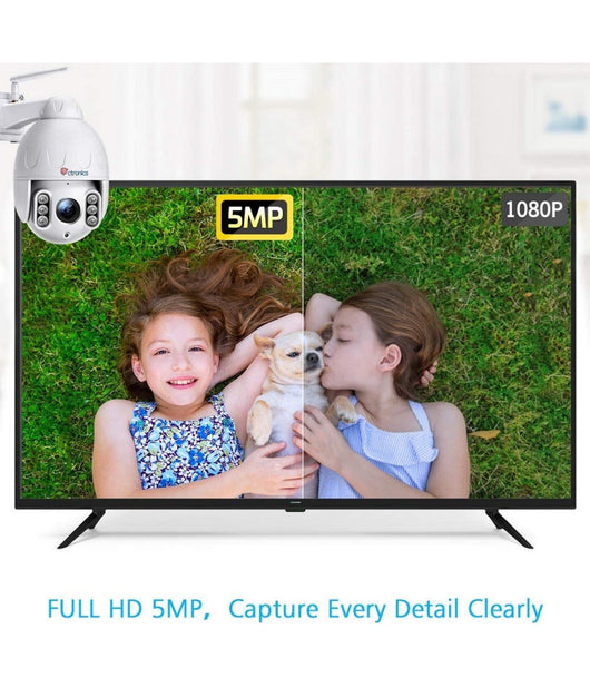 Telecamera Wifi Esterna Senza Fili 5mp Ptz Ip Dome Sorveglianza 5 X Zoom Ottico         