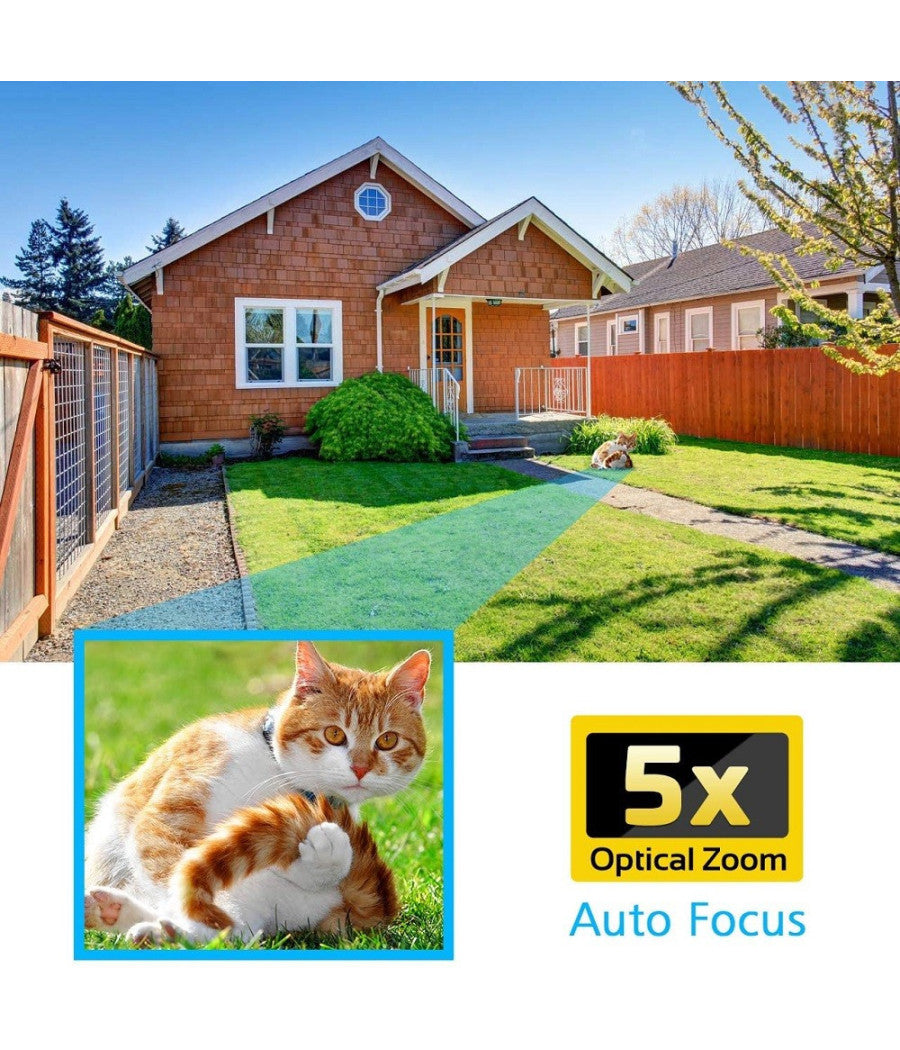 Telecamera Wifi Esterna Senza Fili 5mp Ptz Ip Dome Sorveglianza 5 X Zoom Ottico         