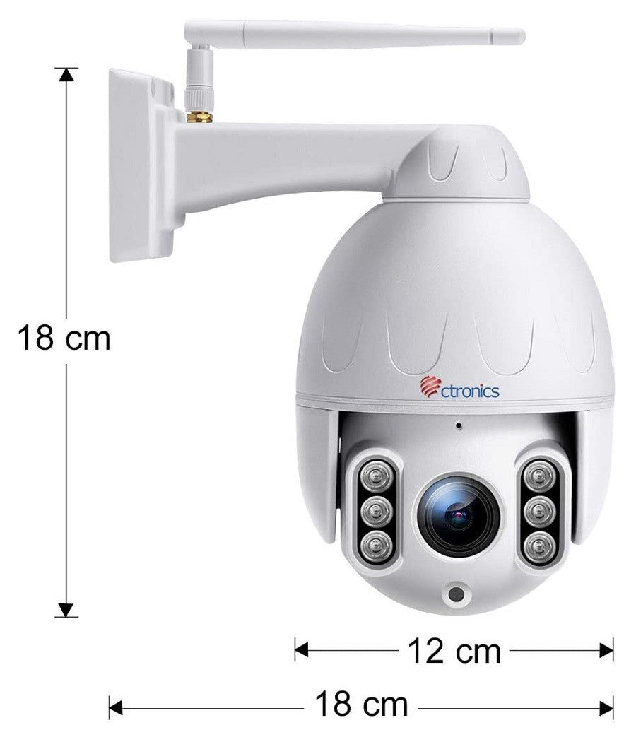 Telecamera Wifi Esterna Senza Fili 5mp Ptz Ip Dome Sorveglianza 5 X Zoom Ottico         