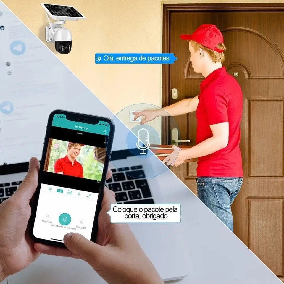 Telecamera Wifi da Esterno Senza Fili con Pannello Solare
