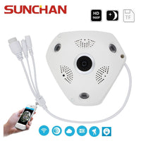 Trade Shop - Telecamera Wifi Panoramica Ip Grandangolo 360° Vrcam Fisheye 4 Telecamere In 1 -