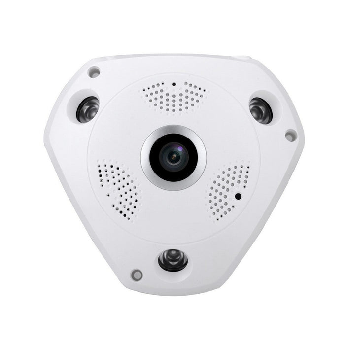 Trade Shop - Telecamera Wifi Panoramica Ip Grandangolo 360° Vrcam Fisheye 4 Telecamere In 1 -