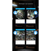 Trade Shop - Telecamera Wifi Panoramica Ip Grandangolo 360° Vrcam Fisheye 4 Telecamere In 1 -
