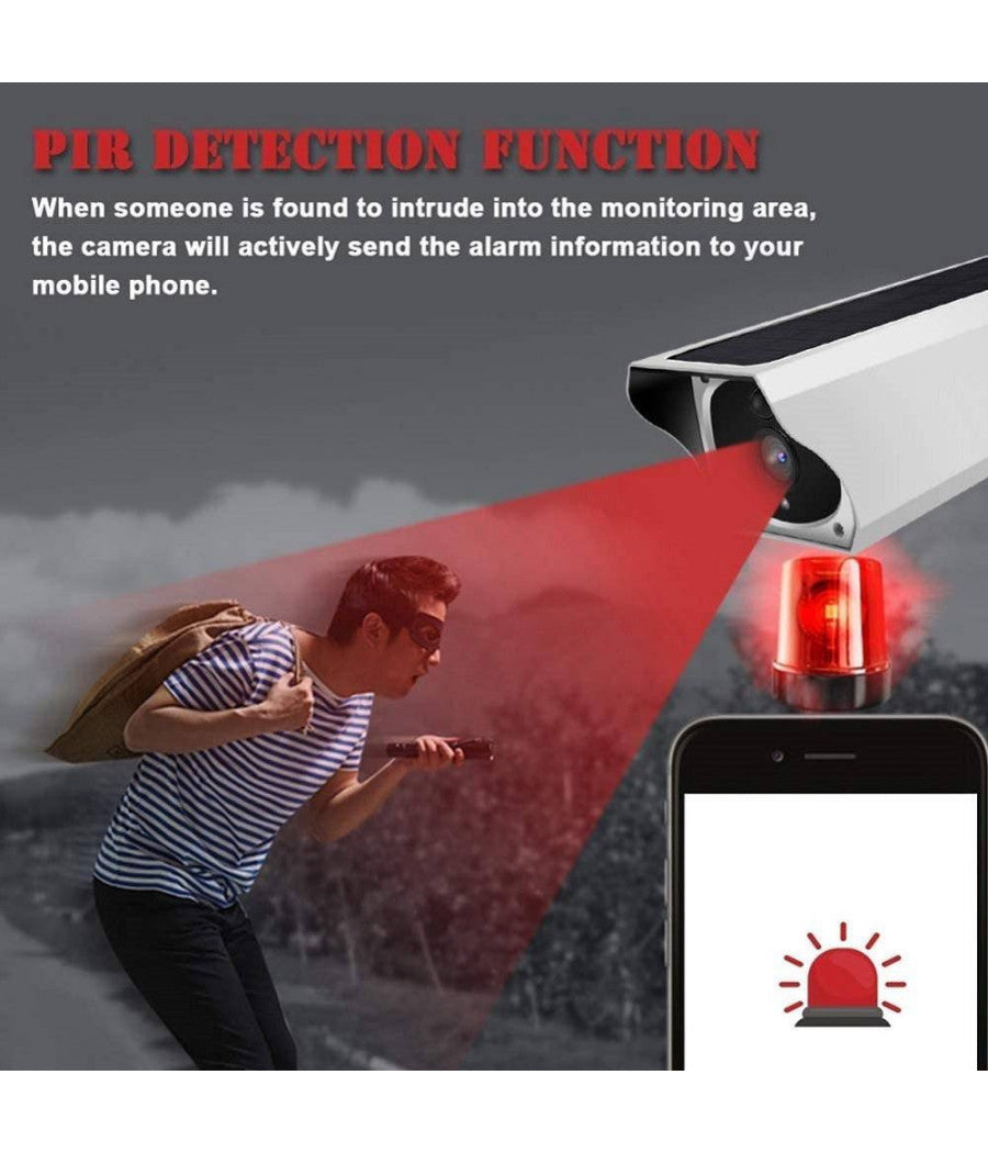 Telecamera Wifi Per Esterni Con Pannello Solare Per Utilizzo Continuo Cw489         