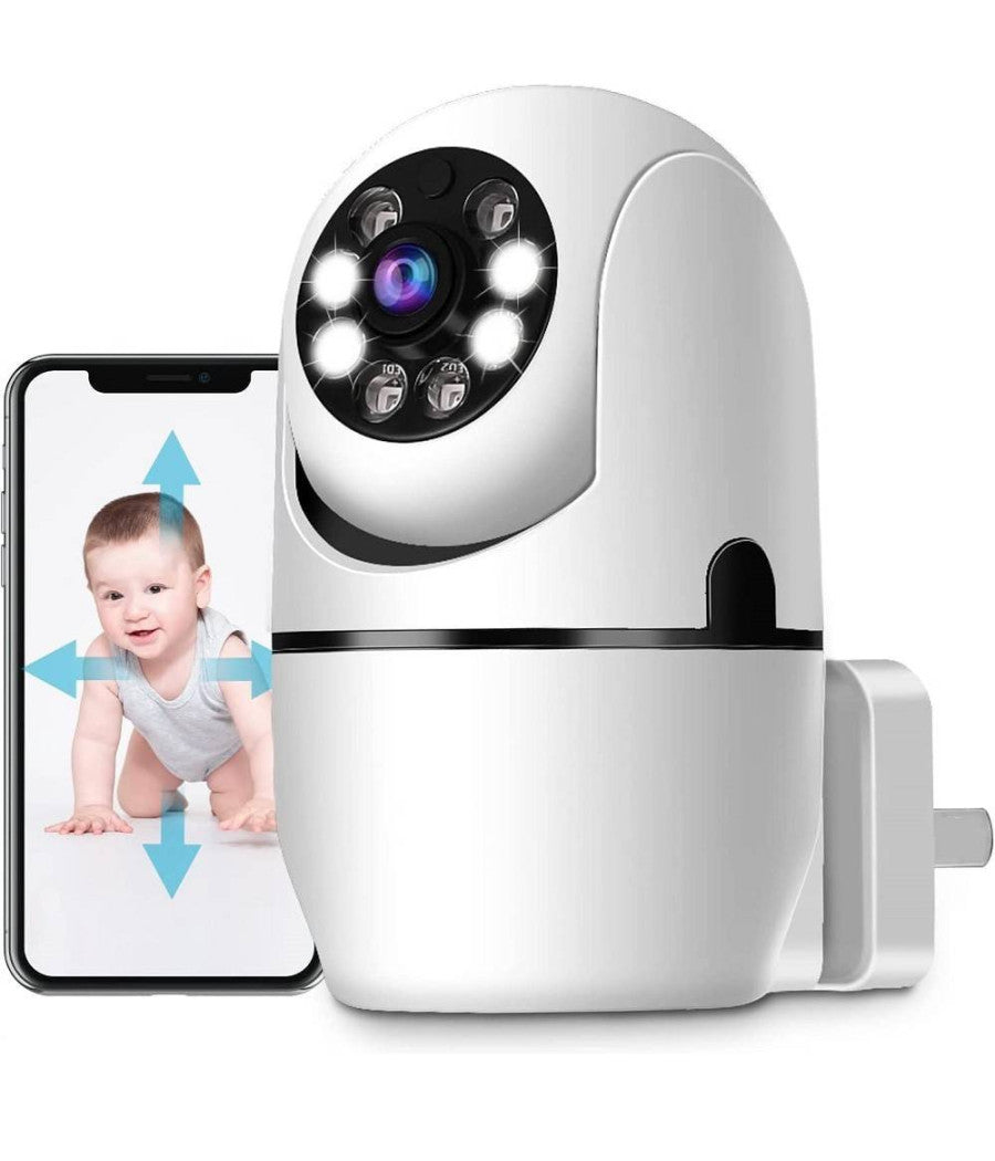 Telecamera Wireless Con Spina 360° Rilevamento Movimento Tracciamento Automatico         
