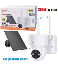Telecamera Wireless Ricaricabile A Pannello Solare 300w Hd Pixel Full Hd 1080 Ahd5007         