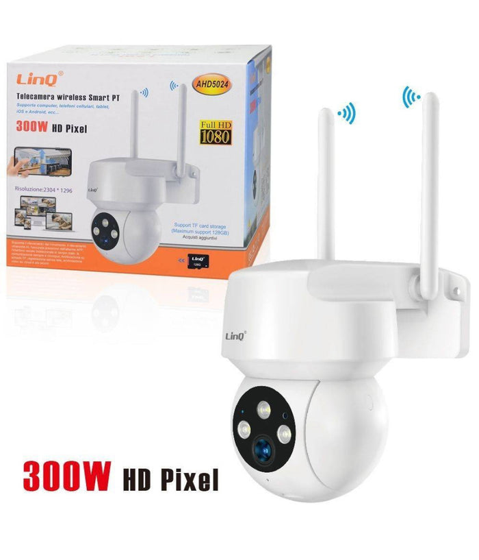 Telecamera Wireless Smart Pt 300w Hd Pixel Full Hd 1080 Supporta Ios Android Ahd5024         