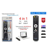 Telecomando Universale 4in1 Tv Dvd Sat Dvb-t Programmabile Da Computer Com-t021         