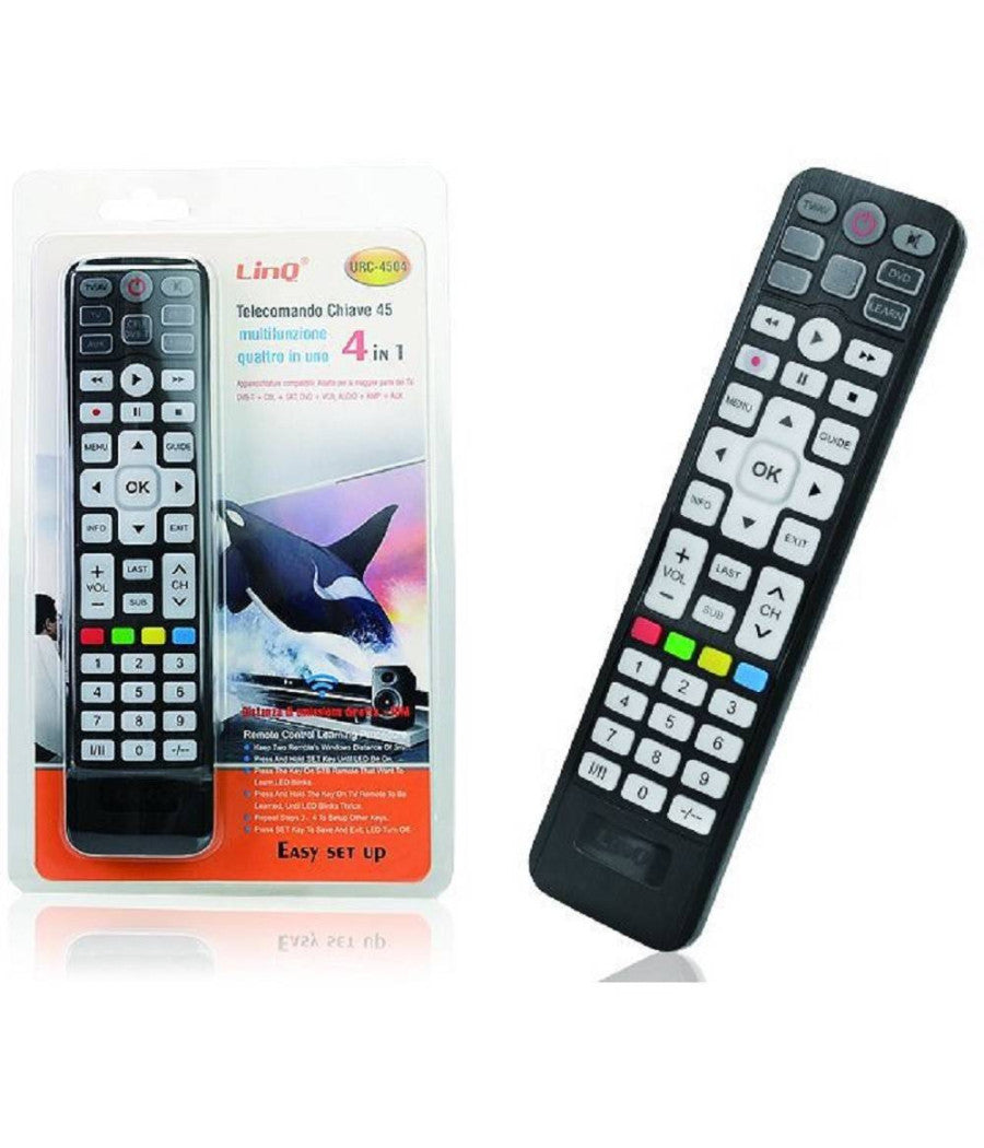Telecomando Universale 4in1 Urc-4504 Tv Dvb-t Cbl Sat Dvd Vcr Audio Amp Aux Lcd Led         