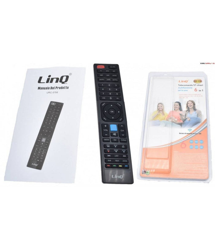Telecomando Universale 6 In 1 Programmabile Urc-5706 Per Tv Lcd Led Multifunzione         