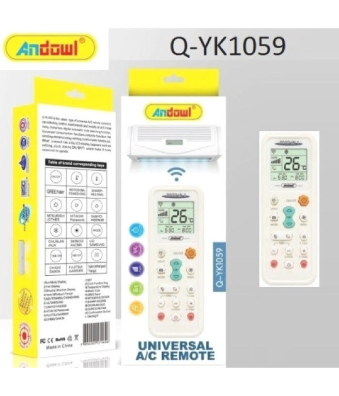 Telecomando Universale A/c Per Aria Condizionata Climatizzatore Q-yk1059 Ricambio         