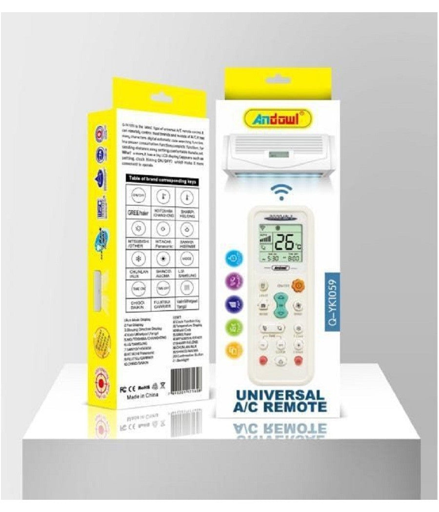 Telecomando Universale A/c Per Aria Condizionata Climatizzatore Q-yk1059 Ricambio         