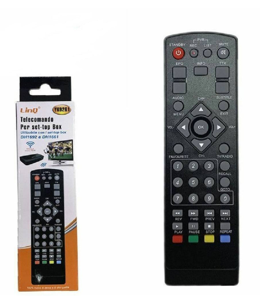 Telecomando Universale Per Decoder Tv Digitale Set-top Box Dh1692 Dh1661 Yk9261         