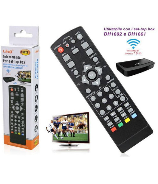 Telecomando Universale Per Decoder Tv Digitale Set-top Box Dh1692 Dh1661 Yk9261         