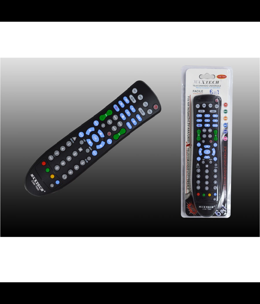 Telecomando Universale Programmabile 6in1 Per Tutte Le Tv Dvb-t Dvd Sat Aux Vcr         